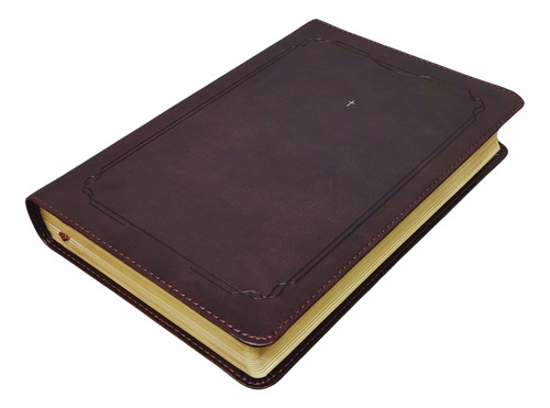 Biblia Sagrada The Purpose Book Século 21 Couro Soft Marrom Cruz