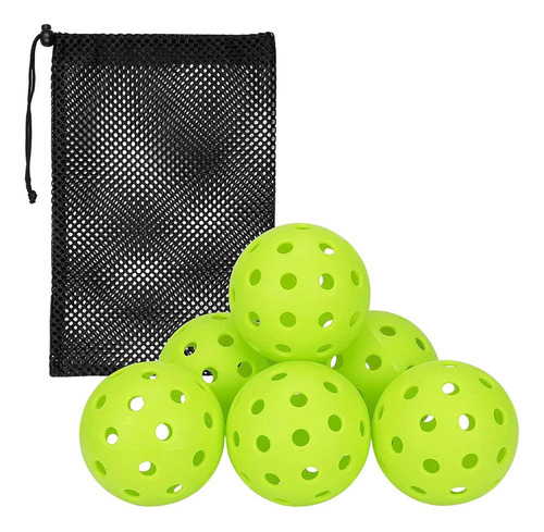 . 6x 40 Hoyos Pickleball Balls Pickle Balls For Juegos Verde