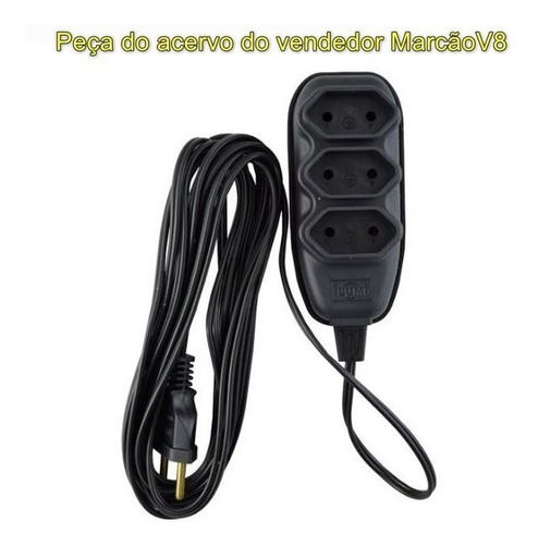 Extensão Elétrica Com 3 Tomadas 2 Pinos 10 Metros Bivolt