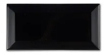 Comprar Azulejo Subway Negro Mate Biselado 10x20 Pared Baño Cocina