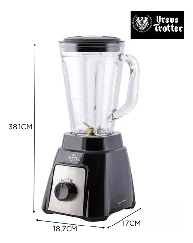 Licuadora 1.5l Ut-titan500-b Negra Ursus Trotter