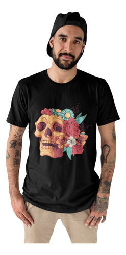 Playera Día De Muertos Calavera Catrina Flores Mujer 1