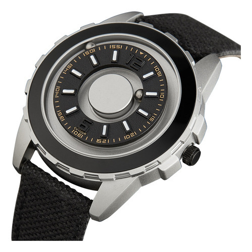 Correa de reloj de cuarzo magnética de lujo Eutour E027, color negro/blanco