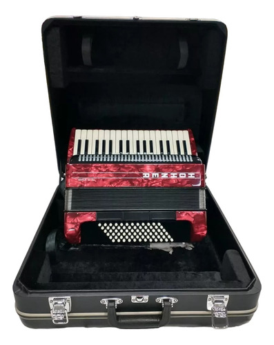 Acordeão Piano Hohner Amica Iii 72 - Vermelho Brilhante