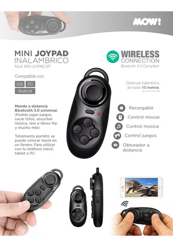 Mini Joypad Inalambrico Comando Distancia Android iPhone Pc