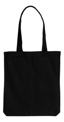 1 Bolsa Tote Bag Loneta Negra Ecológica. 40 X 35 Algodón