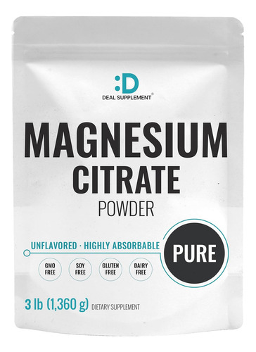 Citrato De Magnesio 500mg Apoyo Muscular Y Digestivo 3 Lb