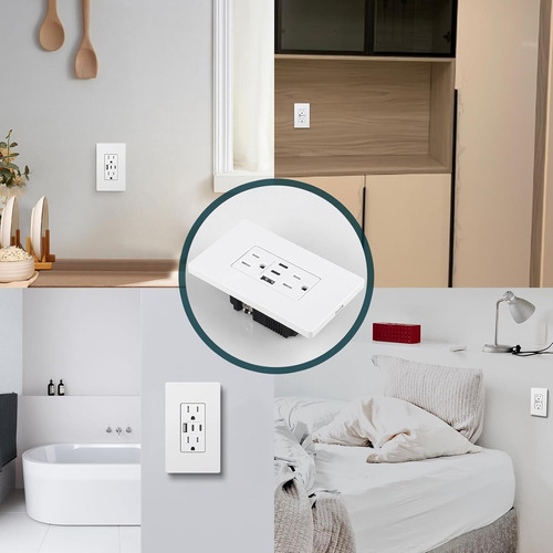 Barra Multicontacto Usb Enchufes Contacto Sobreponer 5 En 1