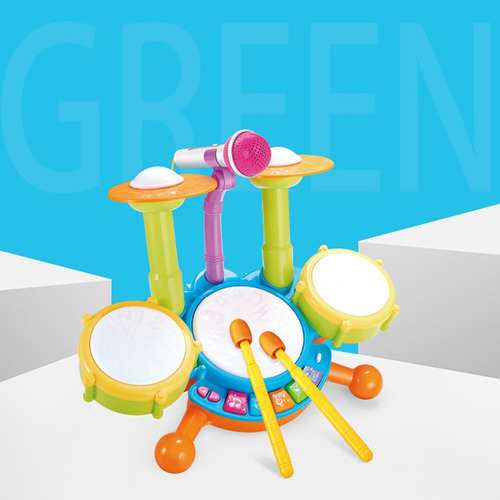 Juego De Batería Para Niños Con Baquetas Y Micrófono,