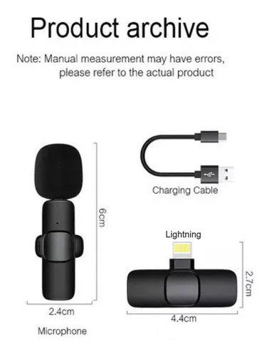 Microfono Lavalier Solapa Inalambrico Pro Para iPhone iPad