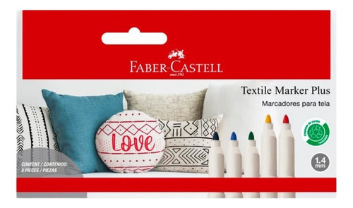 Marcadores Para Tela Faber Castell X 5 Unidades 