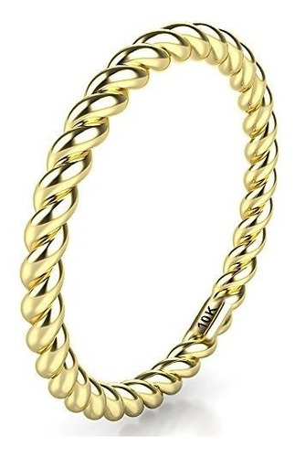 Anillo Boda 10k Oro Blanco/amarillo/rosa 2mm Eternity Rope.