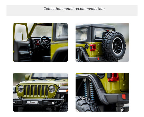 Jeep Wrangler Rubicon Miniatura Metal Coche Con Luz Y Sonido