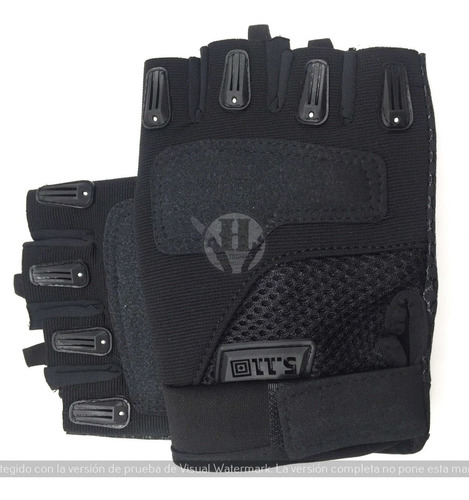 Imagen 6 de 7 de Guantes Tacticos Elastizados Dedo Cortado Red Negro Camo Tan