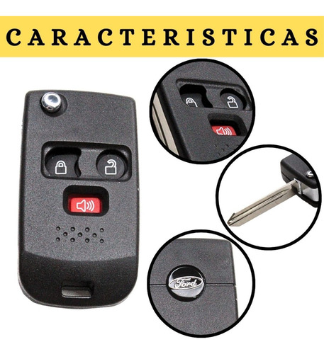 Carcaça Chave Adaptação Alarme Ka Fiesta Ecosport 2006-2014