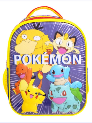 Mochila Pikachu Charmander Pokemon 3d Kinder Psyduck Oferta