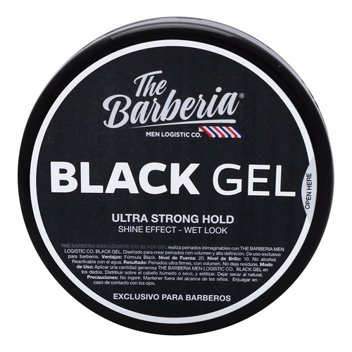 Black Gel Ultra Strong Hold The Barberia 220gr