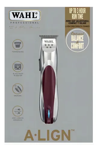 Trimmer Wahl Inalambrica A Lign Profesional Barberia Color Plateada / Bordo