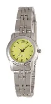 Comprar Reloj Mujer John L Cook Analogo Casual 2878 Acero Inoxidable Malla Plateado Bisel Plateado Fondo Amarillo