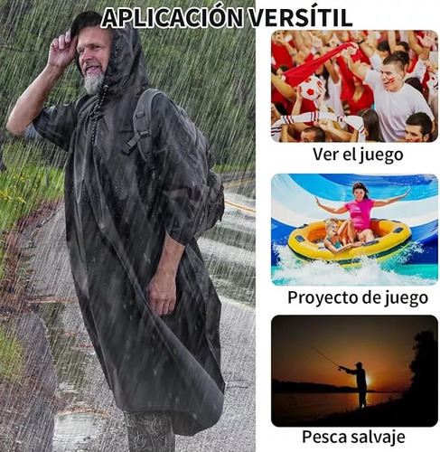 Capa Impermeable Portátil Para Lluvia Gabardina Rompevientos