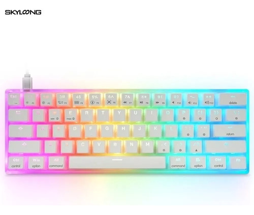 Teclado Skyloong Sk61 Pudding Keycaps Pbt Gateron Brown 60%