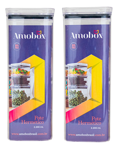Kit 2 Potes Herméticos Em Acrílico Cristal Empilhável, Organizador Para Mantimentos Pote Resistente