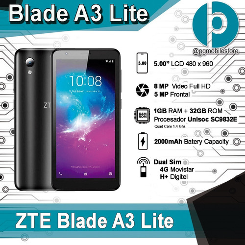 Zte Blade A3 Lite 32gb Rom / Dual Sim / Tienda Fisica