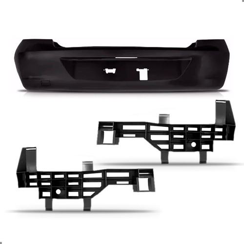 Parachoque Traseiro Para Clio Sedan 2006 A 2011 C/ Par Guias