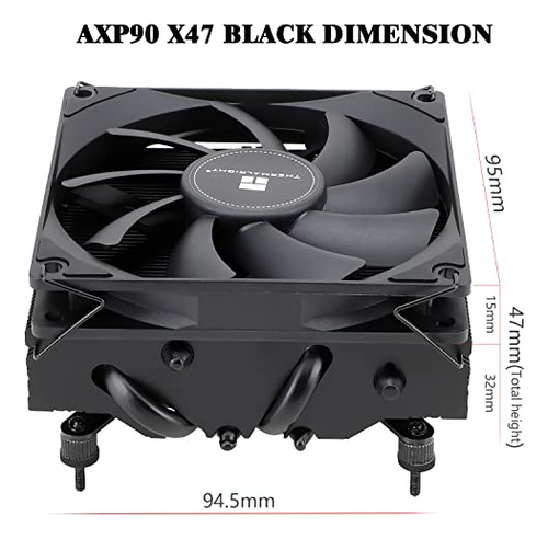 Thermalright Axp90 X47 Black Low Profile Cpu Cooler, With