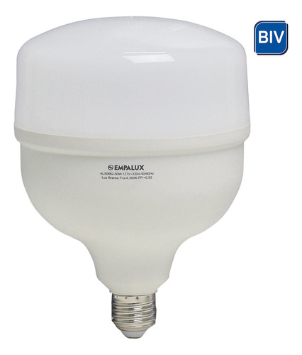 Lâmpada Led Bulbo 50w Empalux Branca Fria 6500k Bivolt Cor da luz Branco-frio