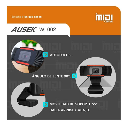 Imagen 4 de 10 de Webcam Camara Web Hd Microfono 720p Pc Zoom Ausek Wl002