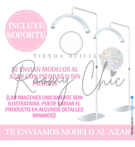 Lampara Led Pestañas Blanco Para Estética De Media Luna