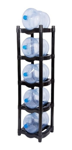 Rack De Plástico H2organizer 5 Garrafones Negro