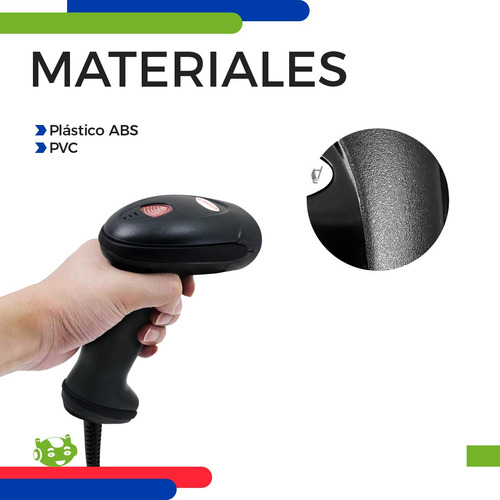 Escaner Lector Codigo De Barras Asianwell Usb Industrial 1d Color Negro