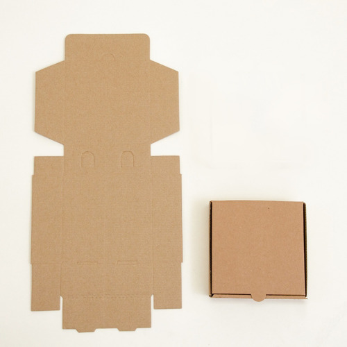 Imagen 6 de 7 de 50 Cajas Para Pizza 14x14x5cms Carton Microcorrugado Kraft