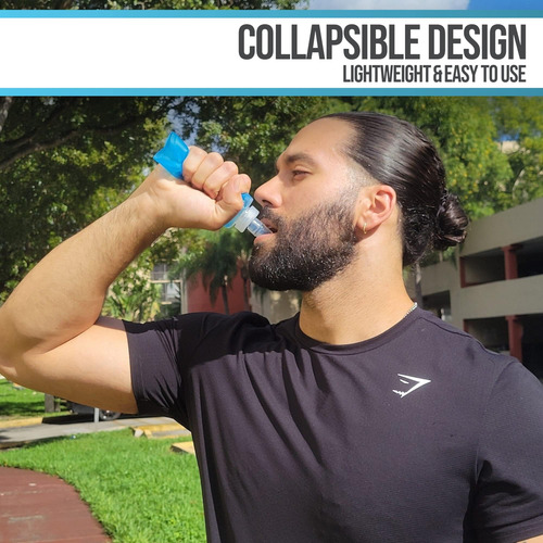 Botella De Agua Corriente De Silicona Flexible Hastarah, 8.5