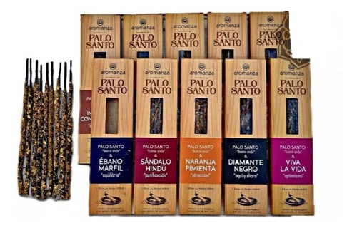 Sahumerio Palo Santo Aromanza Buena Onda Incienso Pack X3