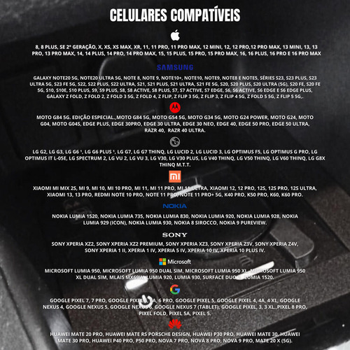 Carregador De Celular Por Indução Sem Fio Para Compass Cor Preto