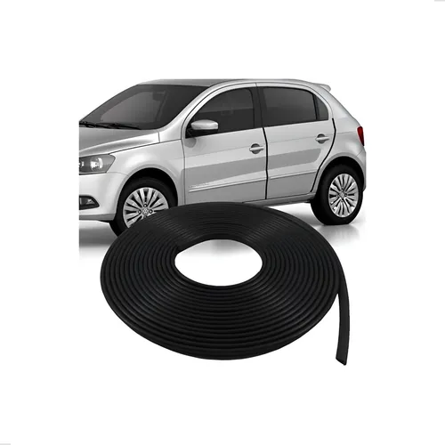 Borracha Protetor Borda Porta Casca De Cobra Mini 10mt Preto