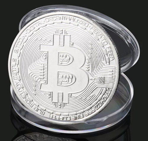 Bitcoin Moneda Física Colección Plateada ... Milenoil