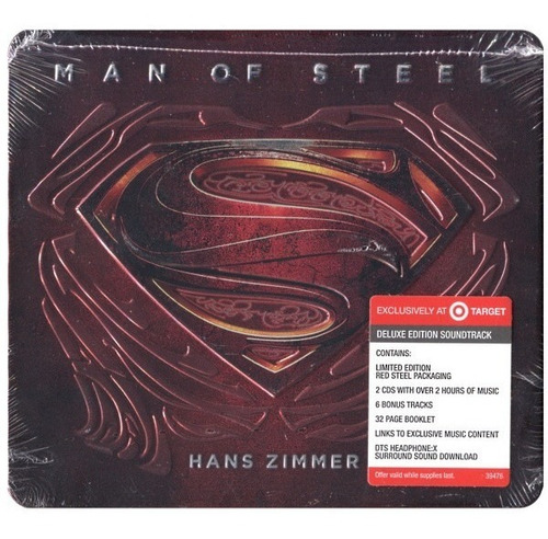 Hans Zimmer  Man Of Steel Superman - Deluxe Red Cd Doble