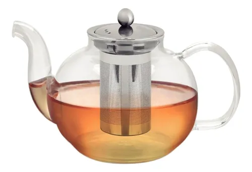 Tetera De Vidrio Borosilicato 800ml Filtro Tapa Selecta Color Agua