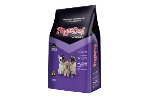 Ração Multidog Premium Para Cães Raças Pequenas Pacote 15kg