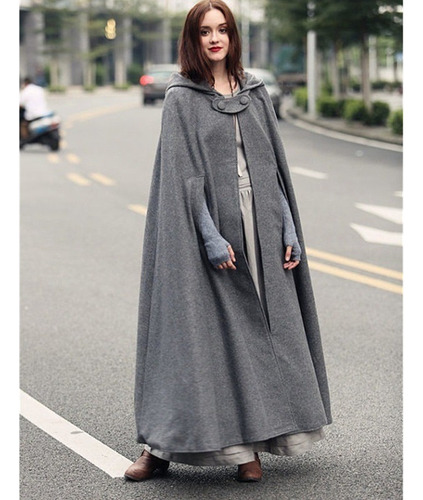 Abrigo De Mujer Capa Poncho Abrigo Trench Frente Abierto W