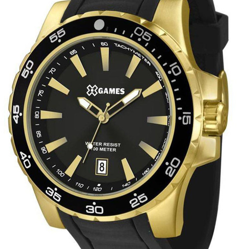 Relogio X Games Masculino Dourado - Xmgp1001 P1px Cor da correia Preto