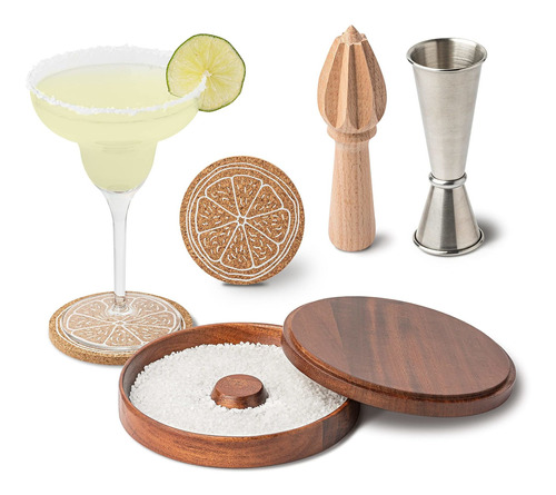 Unna Margarita Salt Rimmer Set  Barra De Acacia Grande De S