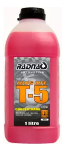 Aditivo Radiador T5 Long Life Universal Rosa 1 Litro Concent