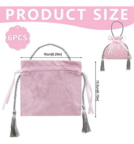Bekecidi - 6 Bolsas De Terciopelo Con Cuerda De Borlas, Cord