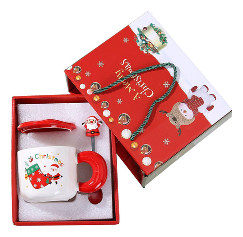 Juego De Tazas Navideñas Con Tapa Y Calcetines Rojos