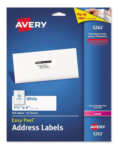 Ave5262 Avery Separa-facil Laser Etiqueta Direcciones